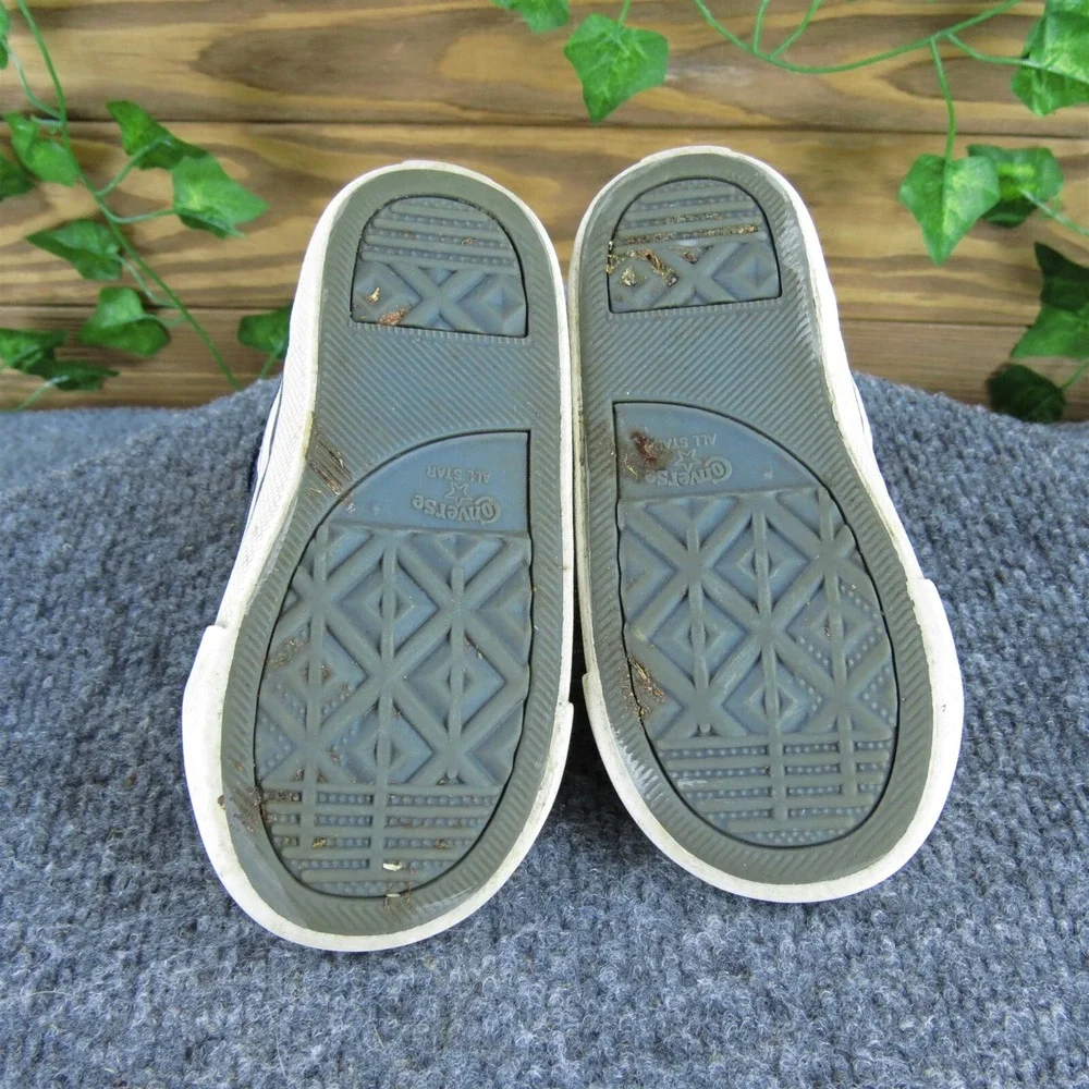 Converse Boys Sneaker Mid Sz T 7 Medium‎ Blue Leather Hook & Loop